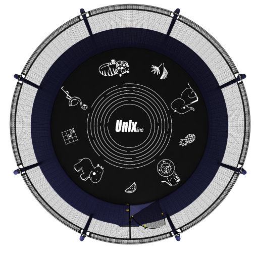 Батут пружинный с защитной сеткой UNIX line SUPREME GAME 10ft