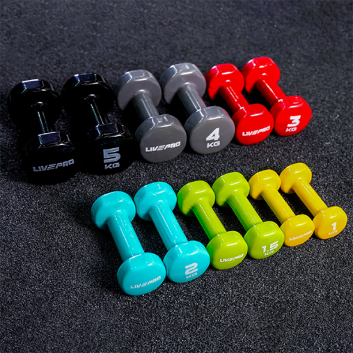 Гантели для аэробики LIVEPRO Colored Studio Dumbbell 1,5 кг, зеленый