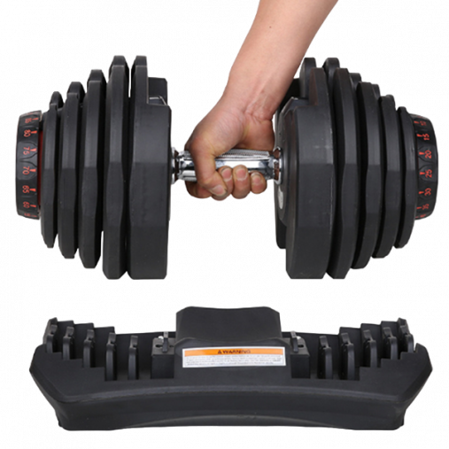 Пара регулируемых гантелей Original Fitness 40 кг на стойке Пара регулируемых гантелей Original Fitness 40 кг на стойке