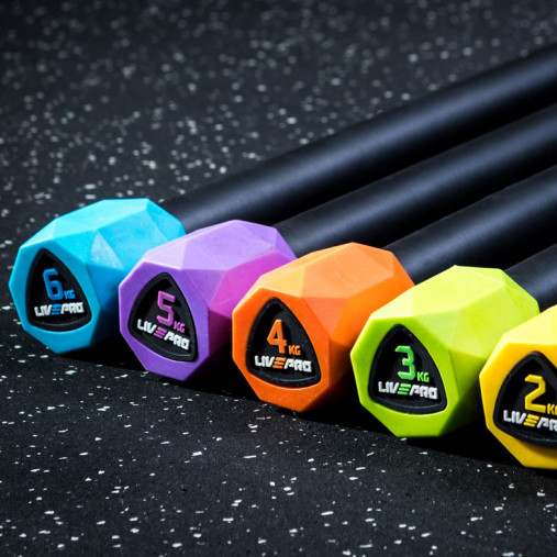 Гимнастическая палка LIVEPRO Weighted Bar 6 кг, синий/черный Гимнастическая палка LIVEPRO Weighted Bar 6 кг, синий/черный
