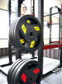 Набор 200 кг. черных олимпийских обрезиненных дисков AeroFit AFPLC 5-20KG с 3-мя хватами. Посадочное кольцо из нержавеющей стали