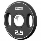 Олимпийский полиуретановый диск AeroFit 2,5 кг, черный, с 2-мя хватами Олимпийский полиуретановый диск AeroFit 2,5 кг, черный, с 2-мя хватами