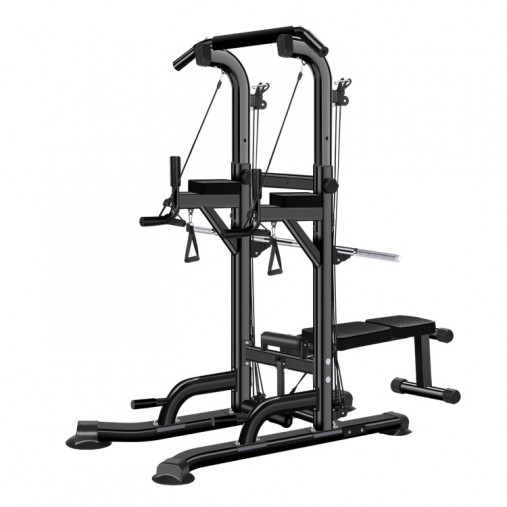 Многофункциональный тренажер VictoryFit VF-T66 с турником - брусьями и скамьей и грифом для штанги
