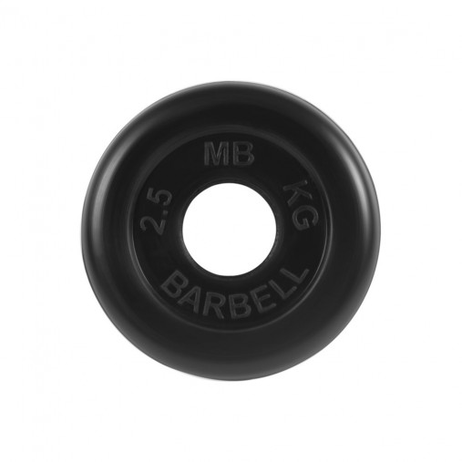 Набор обрезиненных дисков, черные MB Barbell, D-51 мм, 1,25-25 кг, "Стандарт" с метал. втулкой (общий вес 157,5 кг) 7 пар