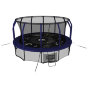 Батут каркасный UNIX line 14 ft (4.27 м) SUPREME GAME (синий) с внутренней защитной сетью и лесницей