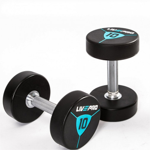 Гантели в уретане LIVEPRO Premium Urethane Dumbbells 30 кг, черный/синий (пара) Гантели в уретане LIVEPRO Premium Urethane Dumbbells 30 кг, черный/синий (пара)