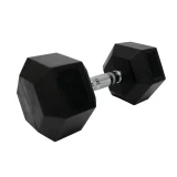 Набор гексагональных обрезиненных гантелей BRONZE GYM 27,5-50 кг - 10 пар, шаг 2,5 кг