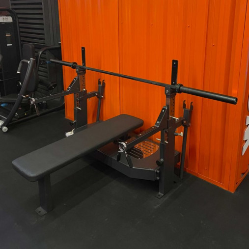 Скамья-стойка домкратная для жима лежа со страховочными упорами DHZ Olimpic Bench A3146 Скамья-стойка домкратная для жима лежа со страховочными упорами DHZ Olimpic Bench A3146